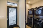 TWO high capacity washer & dryers next to ski room